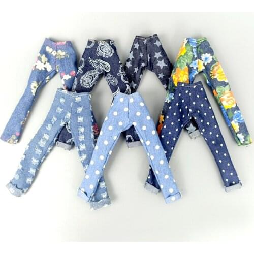 High Quality Jeans Pants Dolls Clothes For Barbie Doll Fashion Trousers Denim Casual Wears 1/6 BJD Accessories Kids & Baby Toys