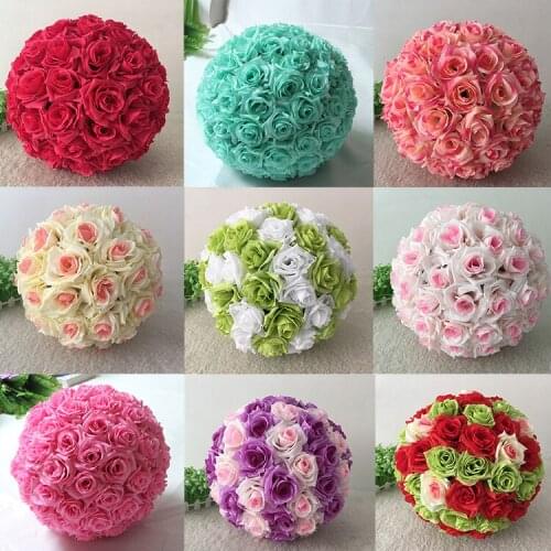 Hot Diameter 20cm Artificial Flower Silk Rose Ball of wedding Birthday party Hotel shopping malls ceiling ornaments decoration