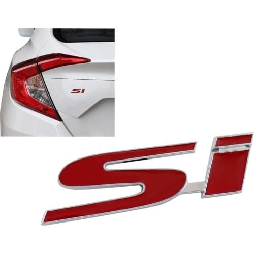 Chrome Red SI S I for CIVIC BUMPER Fender Trunk Emblem Badge Sticker