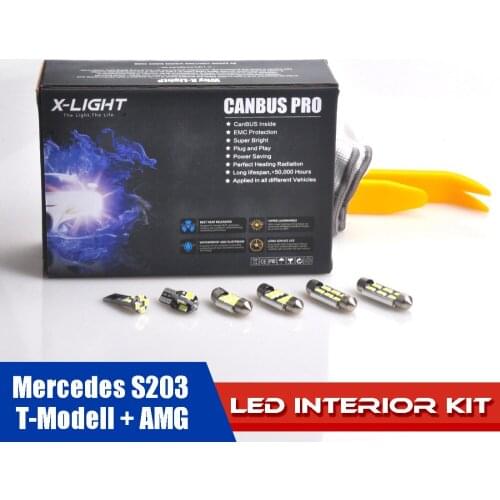 15pcs Error Free Xenon White Premium LED Interior Light Kit for Mercedes S203 T-Modell + AMG + Installation Tools