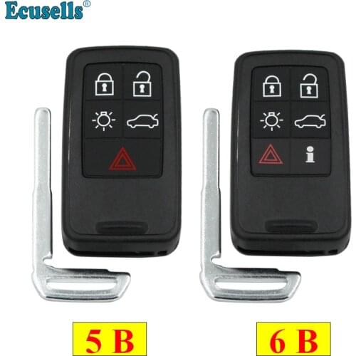 Replacement 5 Buttons 6 buttons remote key housing case shell fob FOR VOLVO XC70 V40 V70 XC60 S80 S60 with small key