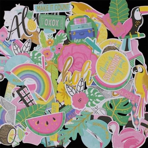 KSCRAFT 120pcs Soak Up The Sun Colorful Cardstock Die Cuts for Scrapbooking Happy Planner/Card Making/Journaling Project