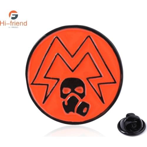 Game Metro 2033 Brooch Men Metal Round Skirt Badge Bag Enamel Pins Brooches For Women Fashion Jewelry New