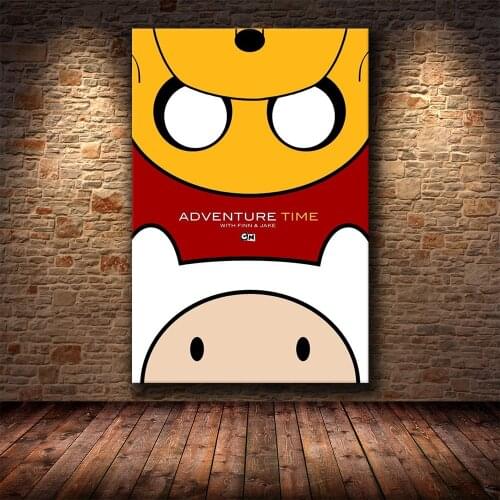 Adventure Time With Finn And Jake Wall Art Canvas Painting Picture Poster And Print Gallery Living Room Home Decor