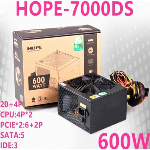 New PC PSU For Great Wall Brand ATX AMD INTEL Rated 600W Peak 700W Power Supply HOPE-7000DS