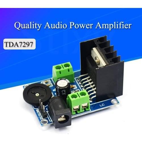 TDA7297 Amplifier Board 15W+15W 2.0 Channel DC 6-18V Audio Power AMP with Volume Control Sound Board for Speakers