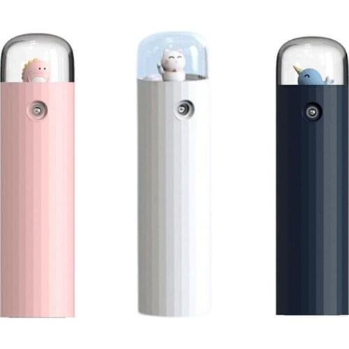 Portable Handheld Fan 4-in-1 Adjustable Fan Spray Humidifier Backup Power Bank Flashlight 3 Wind Speed for Kids Adults