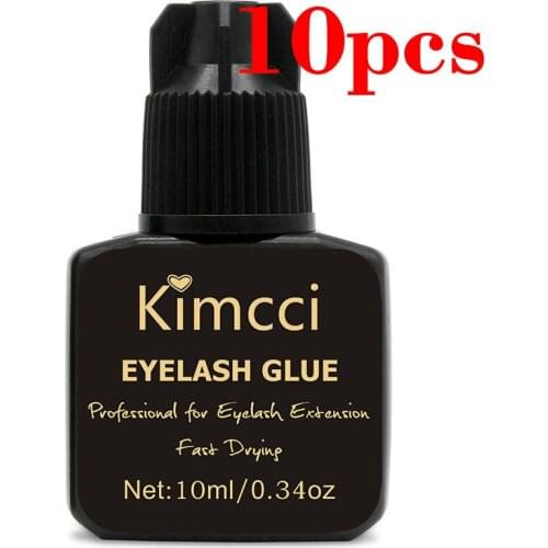 Kimcci 10ml 10pcs/lot Professional Eyelash Glue No Odor No Stimulation Fast Drying Lashes Extension Adhesive Black Strong Sticky