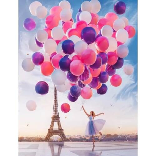 QIZITENG 5D DIY Landscape Diamond Painting Balloon Square/Round Diamond Embroidery Handmade Mosaic Art Picture Home Decoration