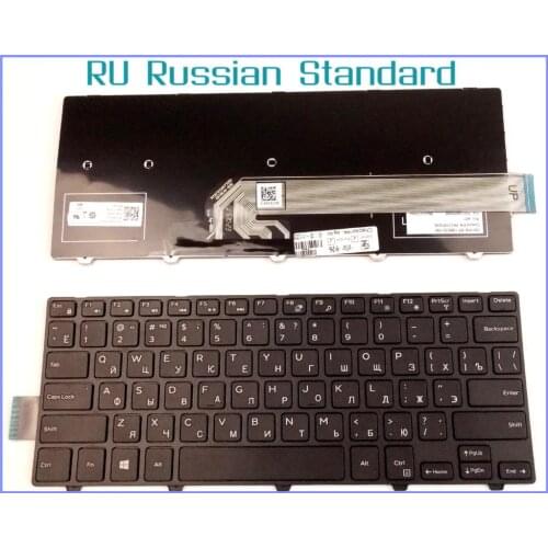 Russian RU Version Keyboard for Dell Inspiron 14-3000 Series 3451 3458 Laptop No-Backlight With Frame Black
