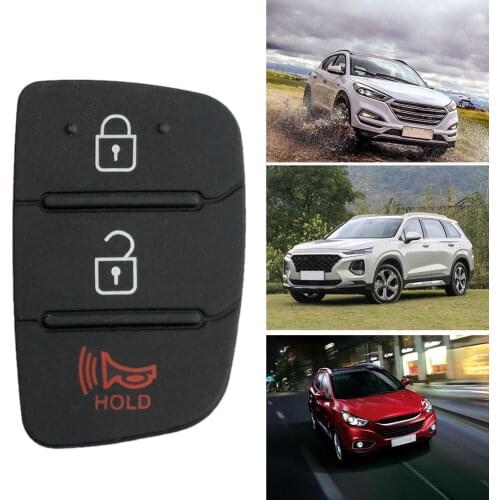 3 Buttons Flip Folding Remote Car Key Shell Case Silicone Pad Replacement for Hyundai Kia Black