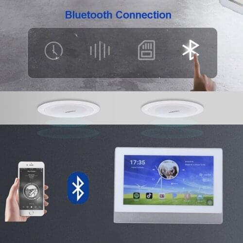 WiFi Network Bluetooth Amplifier 8-CH Android Home Audio Background Music player wireless with 7" Touch Screen,USB,TF,FM radio
