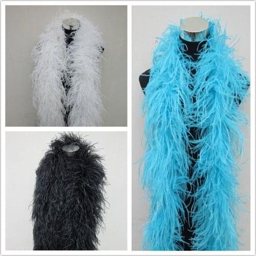 YY-tesco 20 Meters fluffy ostrich feather boa skirt Costumes Trim for Party Costume Shawl ostrich feather in wedding decorations