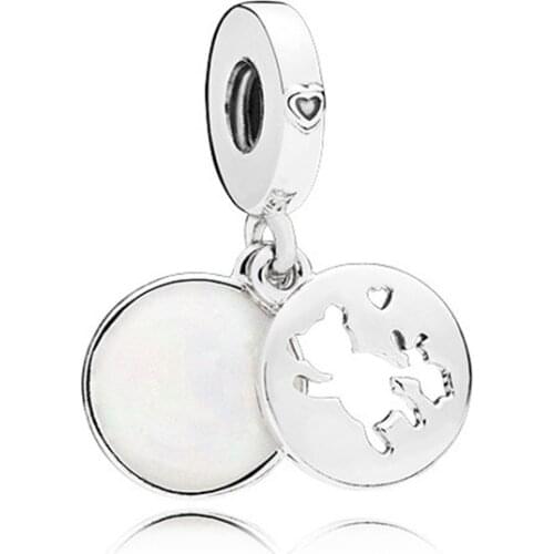 100% 925 Sterling Silver Charm White Bear Pendant Fit Pandora Women Bracelet & Necklace Diy Jewelry