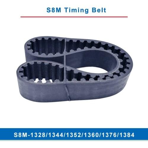 Timing belt S8M-1328/1344/1352/1360/1376/1384 teeth pitch 8 mm circular teeth belt width 20/25/30/40 mm for 8M timing pulley