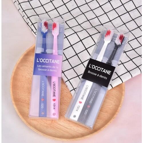 2pcs/Pack Soft-bristle Toothbrush Black White Heart Couple Brush Teeth Eco Friendly Nano Adults Toothbrush Dental Care Kid Brush