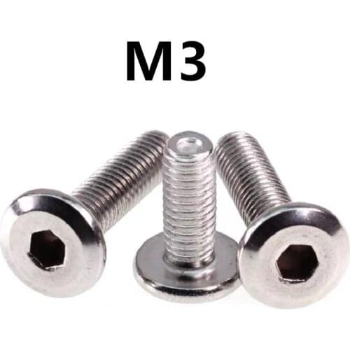 100PCS M3x6/8/10/12/16mm 304 Stainless Steel Hypotenuse Flat Head Hex Drive Screw Down Side Furniture Screws