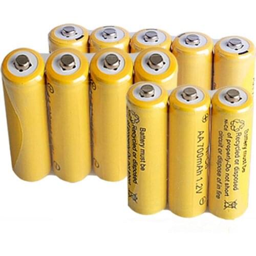 12psc/lot 1.2v 700mah AA remote control toy rechargeable Ni-cd rechargeable battery AA 1.2V 700mAh free shipping