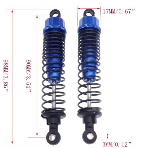 RCAWD 2pcs alloy front and rear shock absorber damper oil filled type for 1-10 RGT 86100 86110 FTX5579 Outback Fury crawler part