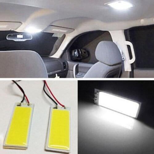 2pcs T10 COB LED Panel 36 Smd Car Led White Light Reading Lamp with BA9S Dome Bulb Adapter Auto Interior Lights