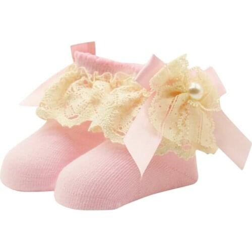 2021 1 Pairs Of Girls Lace Socks Spring And Autumn The Childrens Ankle Socks Cotton Baby Princess Knee High Lace Sock Cotton