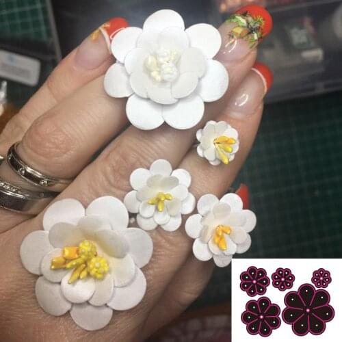 New 5pcs flower Metal Cutting Dies Stencils For DIY Scrapbooking Decorative Embossing Handcraft Die Cutting Template