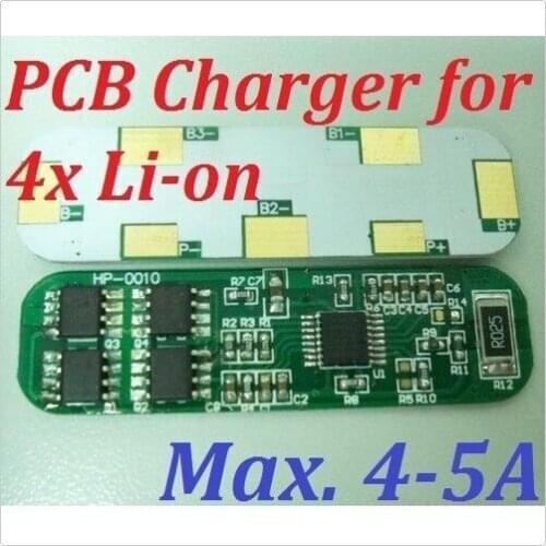 5pcs 4-5A PCB Charger Protect board for 4 Packs 3.7V Li-ion Li Lithium 18650 Recharge Battery