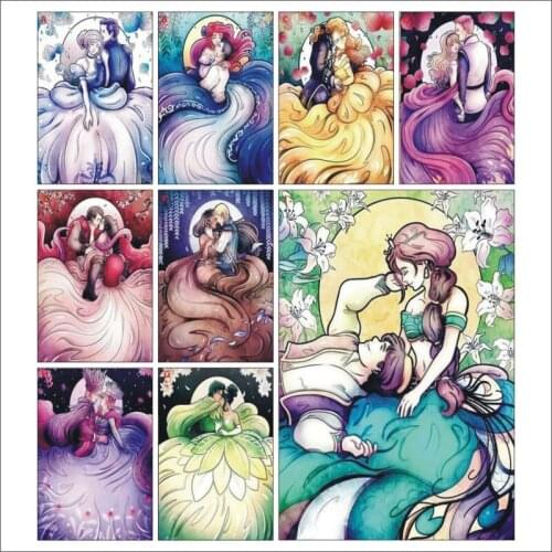 5DDIY diamond painting cartoon couple embroidery square diamond cross stitch set mural bedroom decoration painting LY012