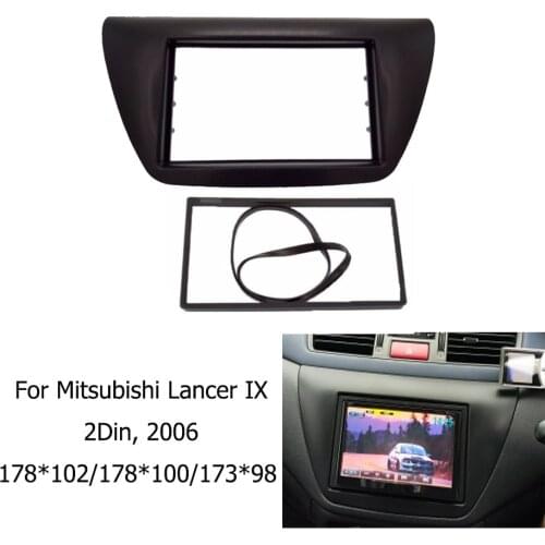 2 Din Car Stereo Fascia fit For 2006 Mitsubishi Lancer IX facia Dash Bezel Refitting Kit Cover Trim radio fascia Panel