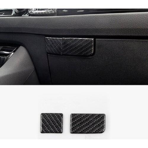 Car Styling ABS Carbon fibre For Skoda Kodiaq 2017 2018 Car copilot glove Box handle bowl Cover Trim Accessories