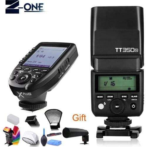 Godox Mini Speedlite i-TTL TT350N High DSRL FLASH Speed 1/8000s GN36+2.4G wireless Power Trigger Xpro-N Kit For Nikon+Free Gift