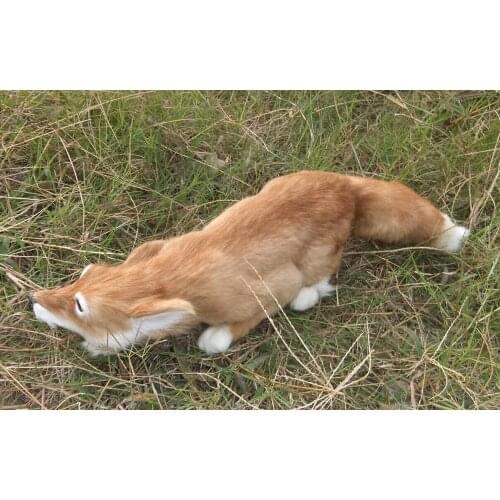 Big simulation fox toy plastic&fur beautiful yellow fox doll gift about 60x11cm 2085
