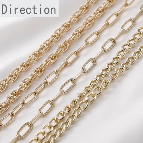 Color-preserving 14k gold European and American pattern 0-chain flat large chain diy jewelry chain bracelet necklace chain Joker
