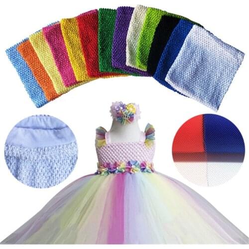 1Pcs 9x10 Inches Lined Crochet TuTu Tube Lined Elastic Wrapped Chest Knit Tulle for Girl Birthday Gifts DIY Dress Accessories