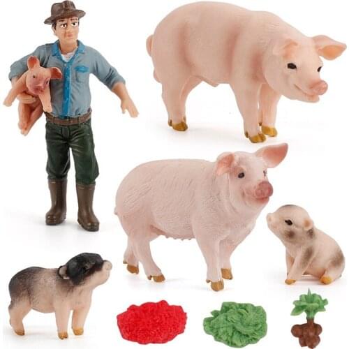 11PCS Barnyard Animal Figurines Simulation Farm Toys for Toddlers Kids Preschool Educational Statue Decoration Pig Sets