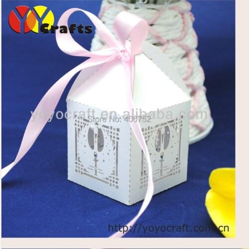 Hot sale laser cut Wedding supplies gift box peacock laser cut wedding gift box packaging