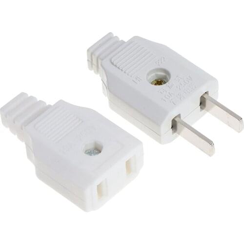 Hot sale US 2 Flat Pin AC Electric Power Male Plug Female Socket Outlet Adapter Wire
