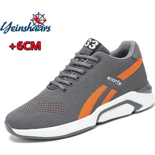 YEINSHAARS Men Sneakers Elevator Shoes Height Shoes Tall Shoes Men Casual Shoes Height Increase Shoes Insole 6CM Sport Shoes