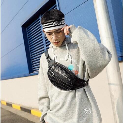 2021 Fashion Men Waist Bag High Quality Leather Bag for Male Korean Woven Outside Sport Chest Bag Shoulder Free Shipping