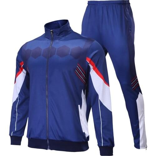 2019 New Tracksuit Men Football Jerseys Custom Sublimation Soccer Set Running Jacket Men Gym Running Jogging Track Suit