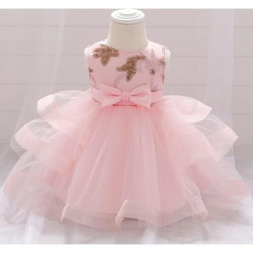 2021 Pageant Baby Girl Dress Baptism 1st Birthdays Dress For Girl Clothes Sequin Princess Dress Girls Party And Wedding Dresses