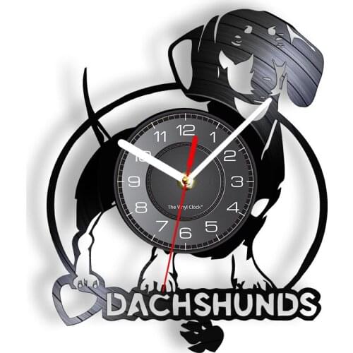 Dachshund Wall Clock Dog Silent Non-ticking Watch Sausage Puppy Home Decor Pet Modern Design Weiner Gift