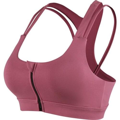 The New Front Chest Zipper Beauty Back Yoga Bra Fitness Vest Female Shockproof Running Gather Sports Underwear