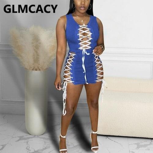 Sleeveless Lace Up Bodycon Party Club Mini Dress