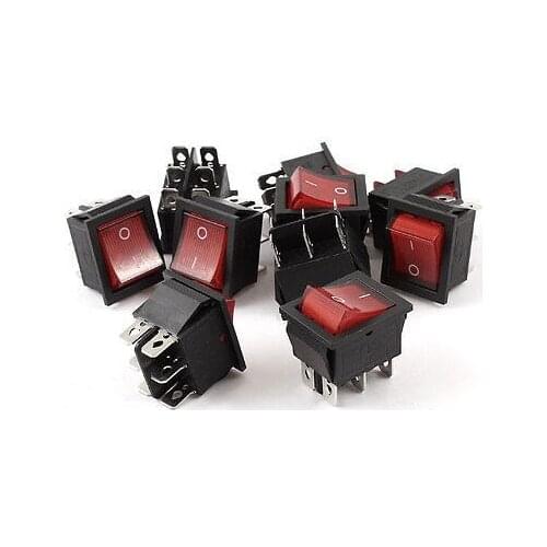 Free shippingAC 125V/20A 250V/16A DPDT ON/OFF Locking 6 Pins Rocker Boat Switch 10 PCS