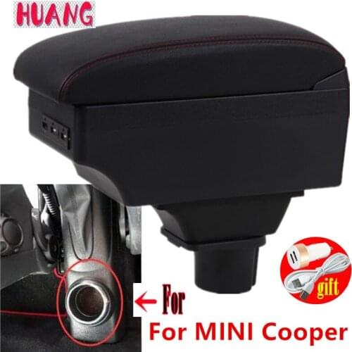 Arm Rest For Mini R56 Coupe Armrest Box Center console central Store content cup holder Mini R50 Hatch II gen