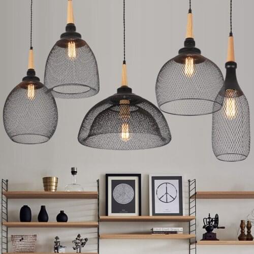 American Vintage Style Wrought Iron Net Loft Pendant Light Restaurant Light Bars Light Balcony Light Free Shipping