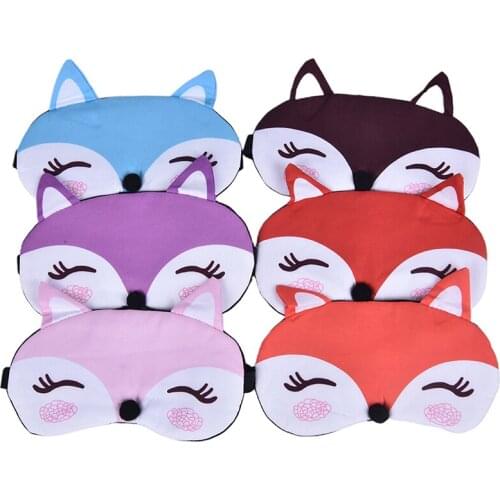 Cotton Fox Eyepatch Sleep Eye Mask Eyeshade Travel Sleeping Mask Cute Eye Cover Rest Eye Band Sleeping Aid Kids Eye Blindfolds