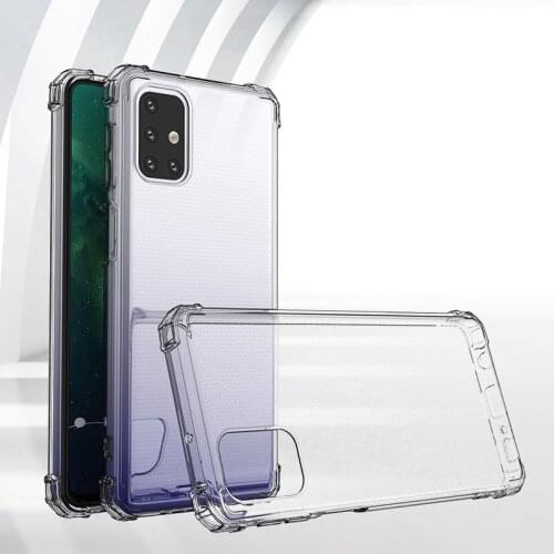 Transparent Silicone Phone Case for Samsung Galaxy M01 M01S Core M11 M21 M31 M51 M31S Airbag Shockproof Soft Crystal Cover Funda