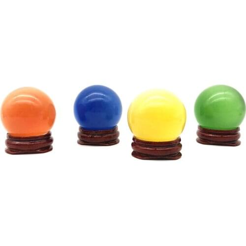 Drop Shipping 1PC Beautiful 40mm Colorful Cat Eye Sphere Quartz Crystal Polished Ball Stones Specimen Decorative Stones